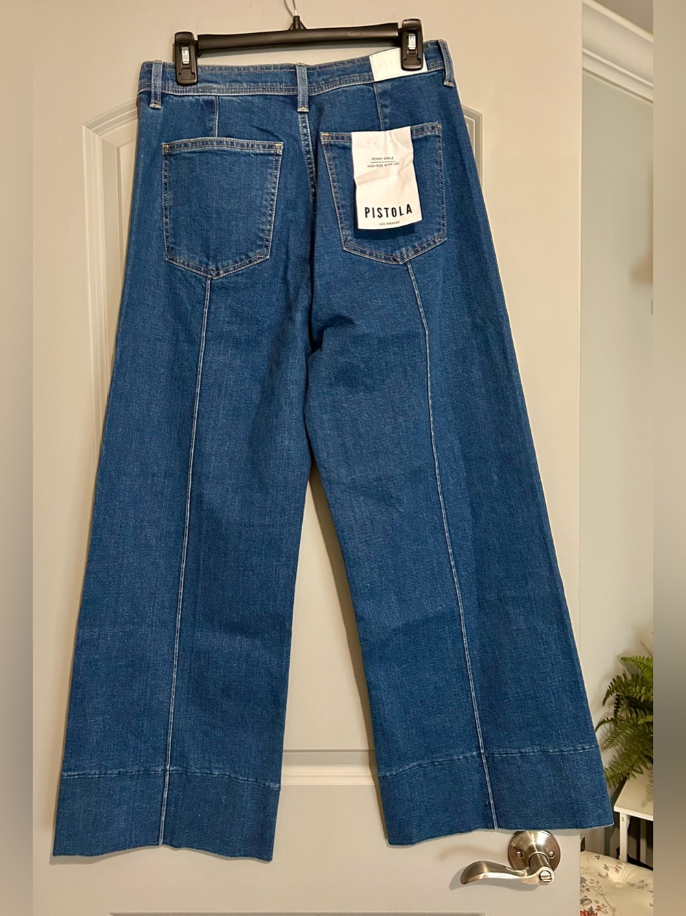 Pistola Penny Ankle Wide Leg Jeans 29 Dark Wash Cropped Denim NWT - Picture 7 of 7